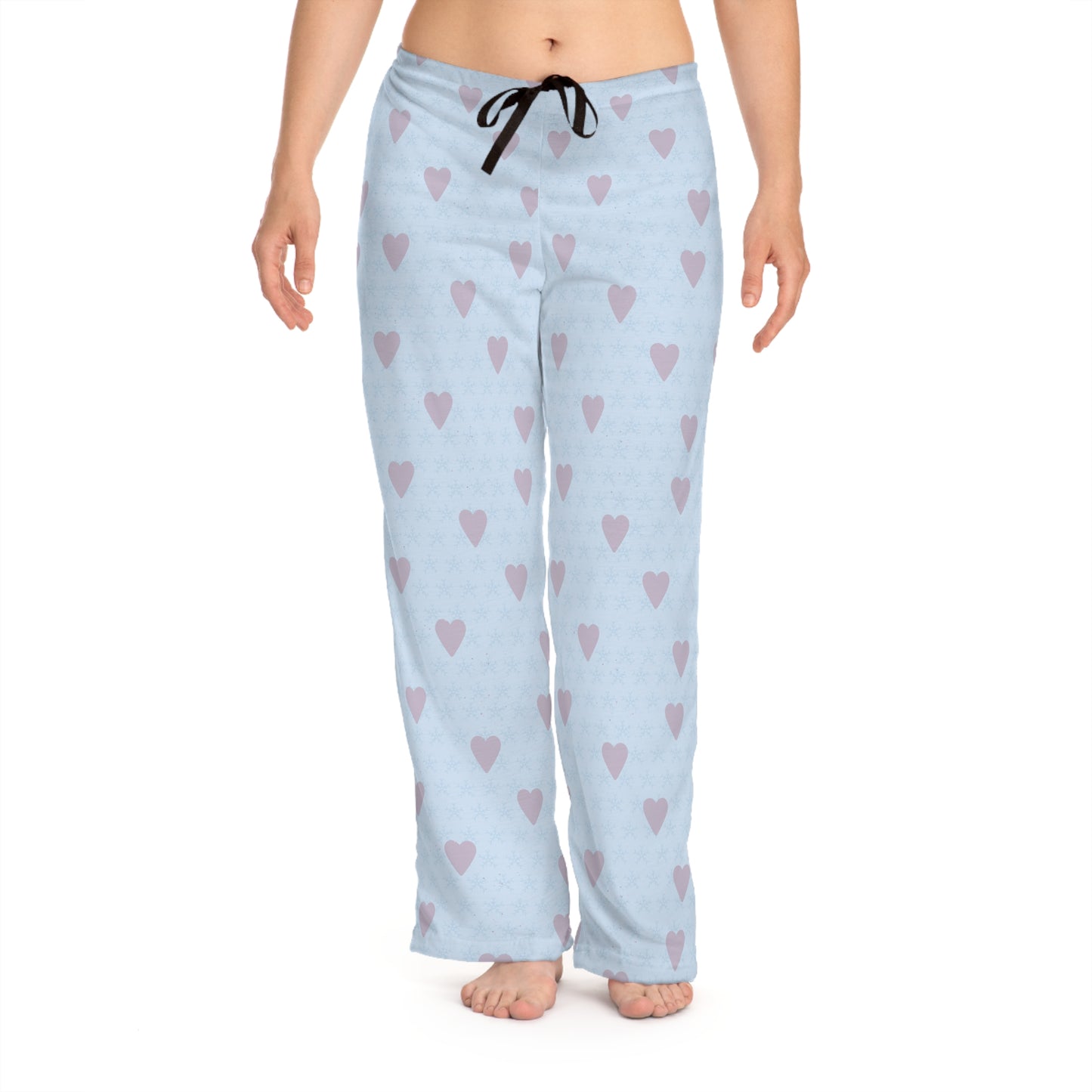 Blue Snowflake and Purple Hearts Women's Pajama Pants