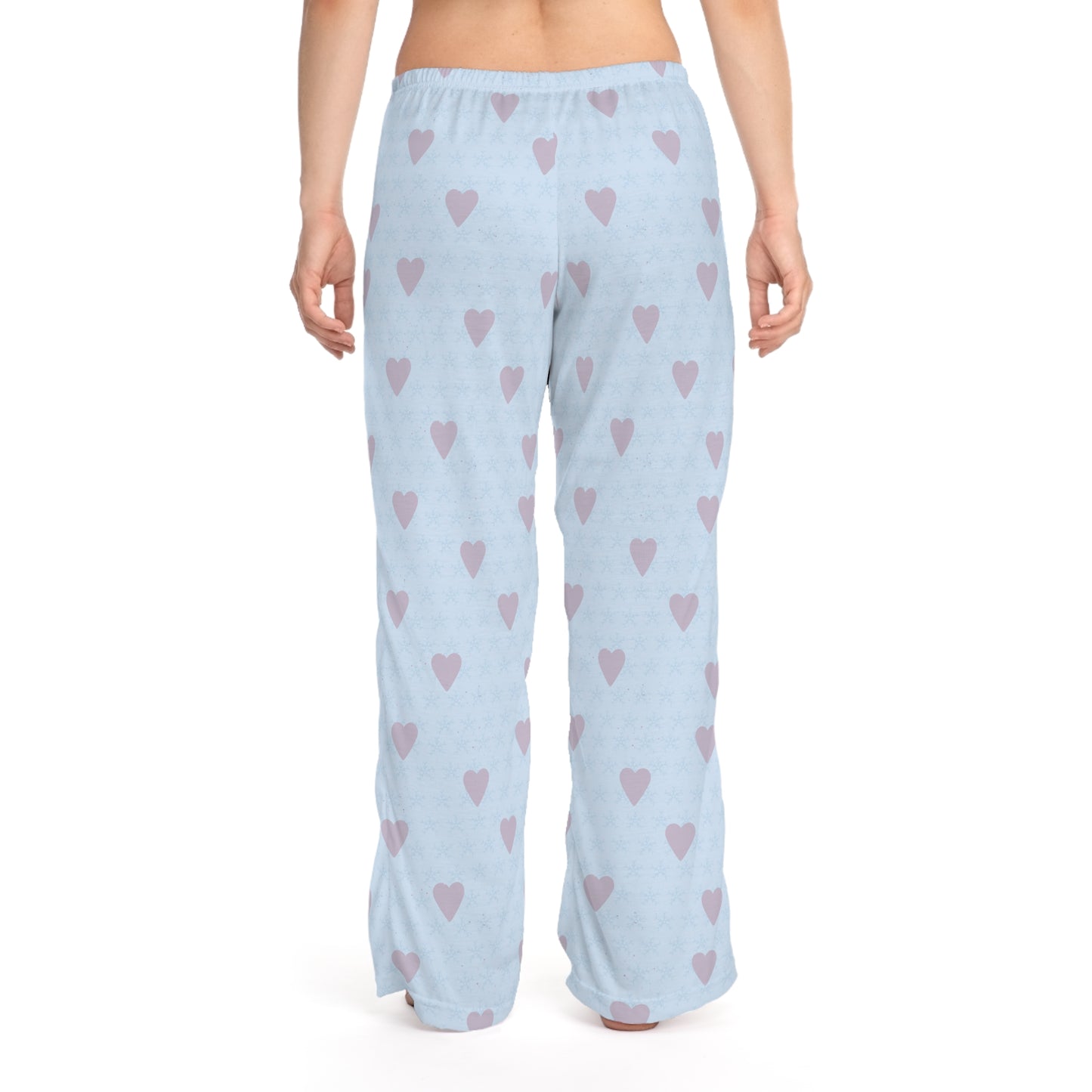 Blue Snowflake and Purple Hearts Women's Pajama Pants